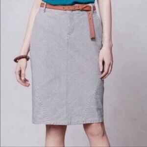 Anthropologie Pilcro and Letterpress Railroad Striped Denim Pencil Skirt Size 25